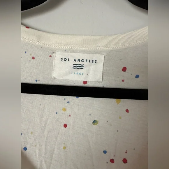 Sol Angeles Essential Tiered Tank Dress 100% Cotton Paint Splatter - Picture 5 of 7